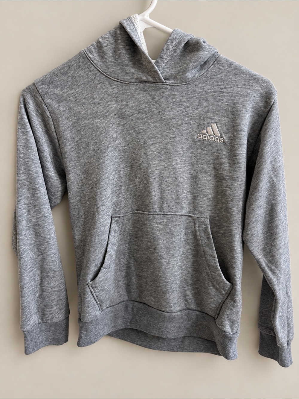 adidas Heather Gray Crewneck Hoodie with Kangaroo Pocket Boys size Small